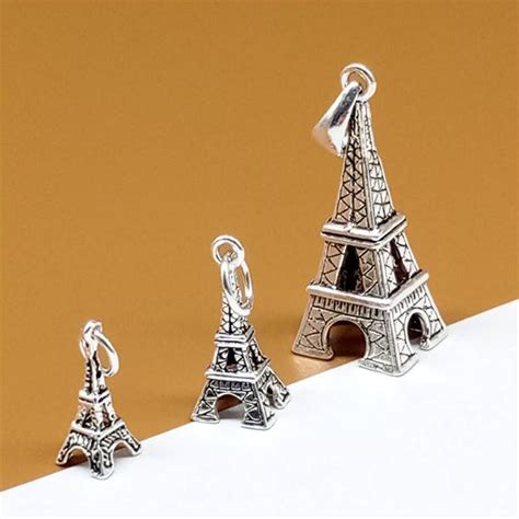 Eiffel Tower Charm Sterling Silver .